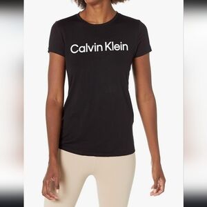 Y2K Calvin Klein Black Baby Tee Slim Fit 90s Minimalist CK T-Shirt Women's New